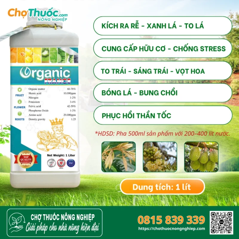 Organic France phù hợp mọi cây trồng – Đặc biệt cho canh tác hữu cơ
