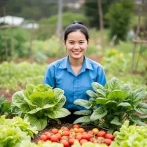 Chị Mai- chủ vườn rau hữu cơ (Đà Lạt)