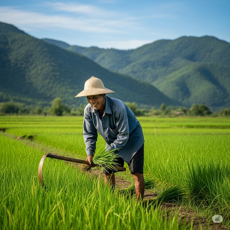 Chú Tuấn, nông dân trồng lúa