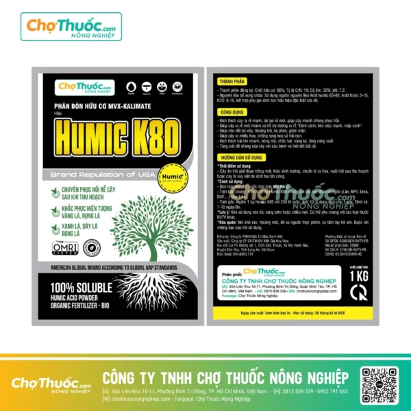 HUMIC K80 Giải pháp cải tạo đất bạc màu, phục hồi rễ và tăng sức đề kháng cho cây trồng