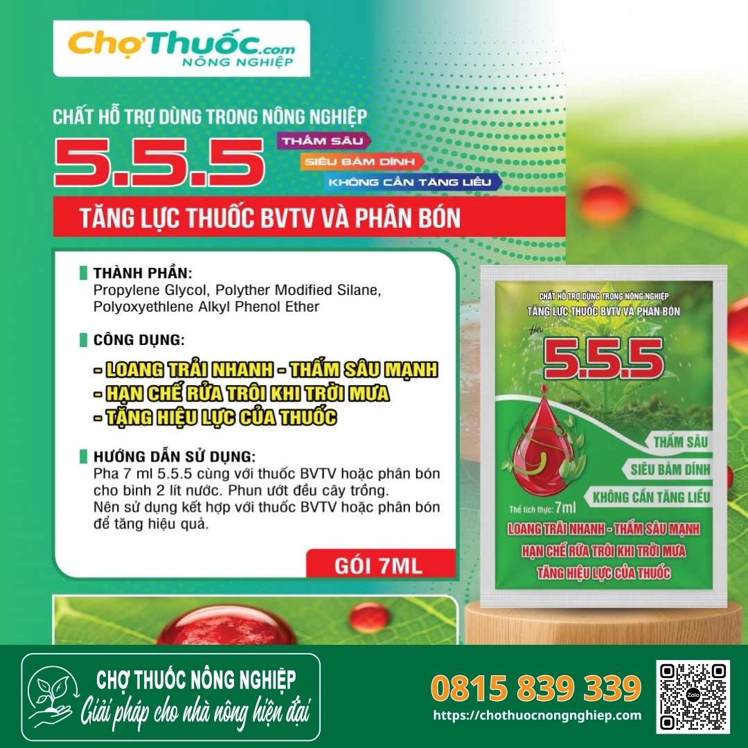 Tăng Lực Thuốc BVTV và Phân Bón – Hiệu 5.5.5
